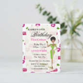 Echte  meisjes verjaardagsfeestuitnodigingen kaart (Staand voorkant)