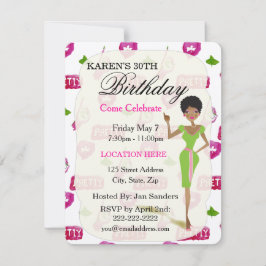 Echte meisjes verjaardagsfeestuitnodigingen kaart