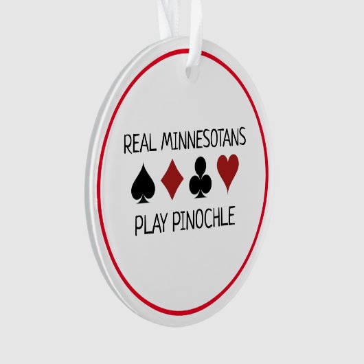 Echte "Mensen" spelen Pinochle Ornament (voorkant)
