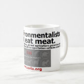 echte milieuactivisten eten geen vlees koffiemok (Voorkant rechts)