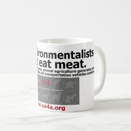 echte milieuactivisten eten geen vlees koffiemok (Voorkant rechts)