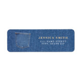 Echte mode jean denim etiket (Voorkant)