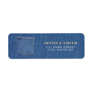 Echte mode jean denim etiket