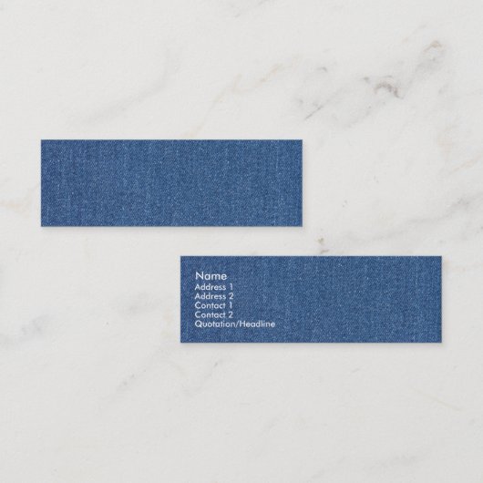 Echte mode jean denim mini visitekaartje (Voorkant / Achterkant)