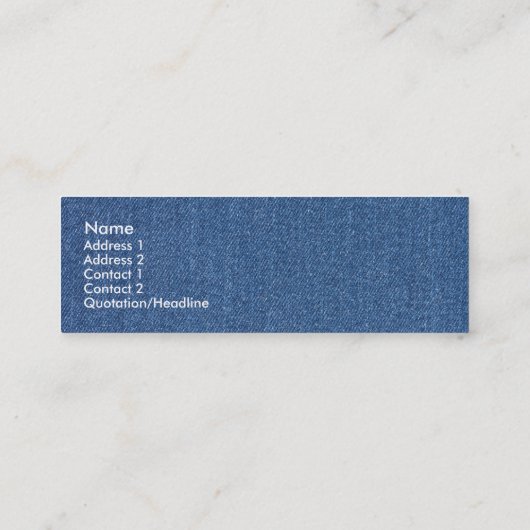 Echte mode jean denim mini visitekaartje (Achterkant)