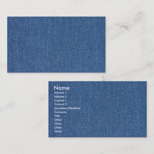 Echte mode jean denim visitekaartje (Voorkant / Achterkant)