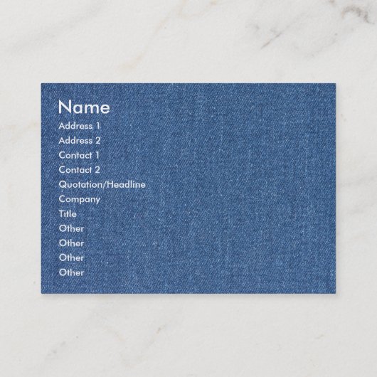 Echte mode jean denim visitekaartje (Achterkant)