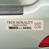 Echte moraliteit bumpersticker (Op auto)