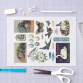 Echte (niet AI) Blauwe Thema Ephemera Tissuepapier (Craft)
