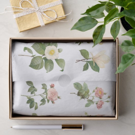 Echte (niet AI)  botanische bloemen Tissuepapier (Geschenk)