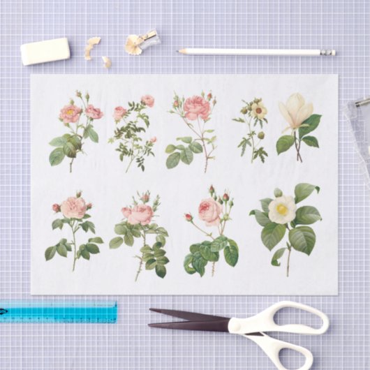 Echte (niet AI)  botanische bloemen Tissuepapier (Craft)