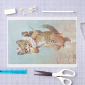 Echte (niet AI) Cupid Cat van A.Thiel (1860- 1936) Tissuepapier (Craft)