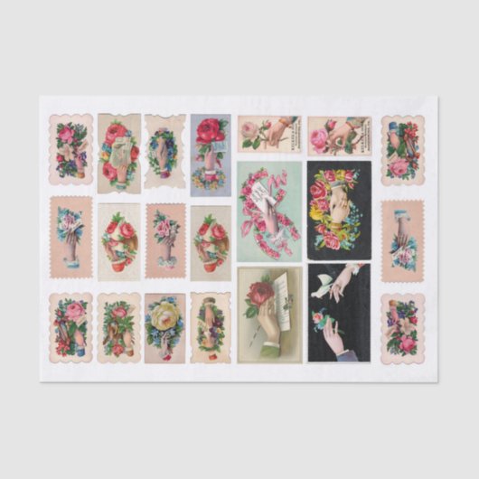 Echte (niet AI) Hand Whimsy Ephemera Tissuepapier (Voorkant)