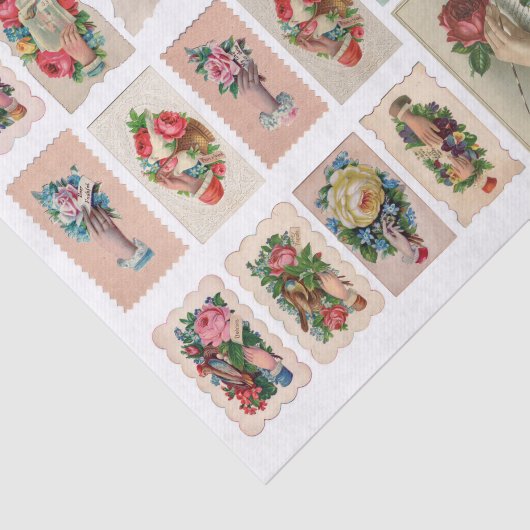 Echte (niet AI) Hand Whimsy Ephemera Tissuepapier (Detail)