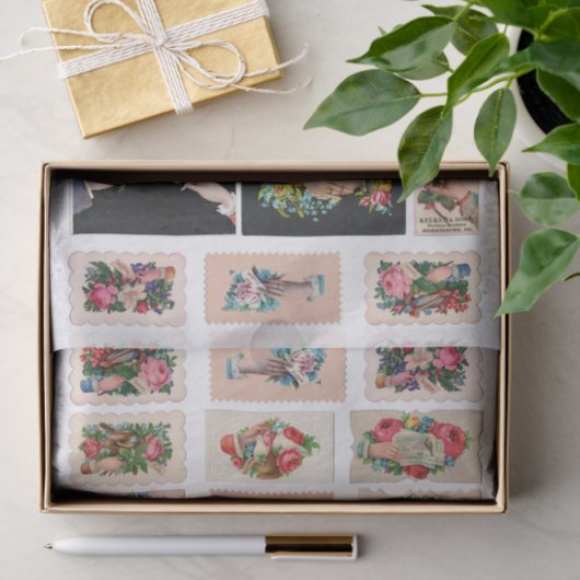 Echte (niet AI) Hand Whimsy Ephemera Tissuepapier (Geschenk)