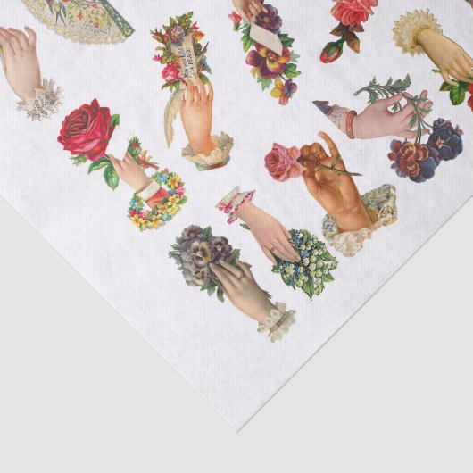 Echte (niet AI)  Hand Whimsy Ephemera Tissuepapier (Detail)