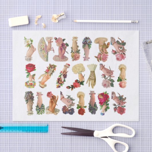 Echte (niet AI)  Hand Whimsy Ephemera Tissuepapier (Craft)