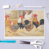 Echte (niet AI) kippen en haan kippen Tissuepapier (Craft)