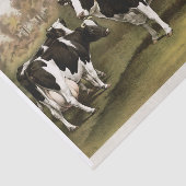 Echte (niet AI) Koeien in een veld Tissuepapier (Detail)