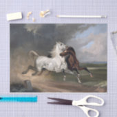 Echte (niet AI) paarden in een Storm Tissuepapier (Craft)
