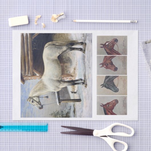 Echte (niet AI)  paardenschilderijen Tissuepapier (Craft)