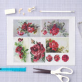 Echte (niet AI) set van Klien (1820-1929) Rozen Tissuepapier (Craft)