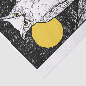 Echte (niet AI) Uil & Volle Maan Tissuepapier (Detail)