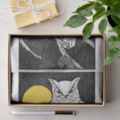 Echte (niet AI) Uil & Volle Maan Tissuepapier (Geschenk)