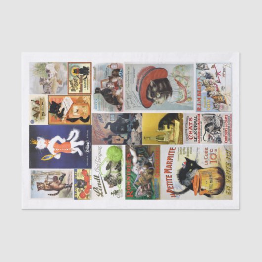 Echte (niet AI) Victoriaans advertenties met Cats Tissuepapier (Voorkant)