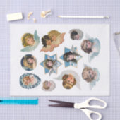 Echte (niet AI) Victoriaans engelen en cherubs Tissuepapier (Craft)