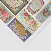 Echte (niet AI)  Victoriaans parfumlabels Tissuepapier (Detail)