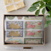 Echte (niet AI)  Victoriaans parfumlabels Tissuepapier (Geschenk)