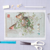 Echte (niet AI)  Victoriaans Vogelcollage Tissuepapier (Craft)