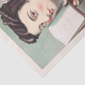 Echte (niet AI)  Victoriaans vrouw met boek Tissuepapier (Detail)