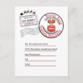 Echte Noordpool retourzending van Santa naar kinde Briefkaart (Voorkant)