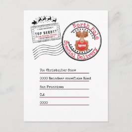Echte Noordpool retourzending van Santa naar kinde Briefkaart
