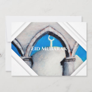 Echte oliepasteltekening Islamitische wenskaart Kaart