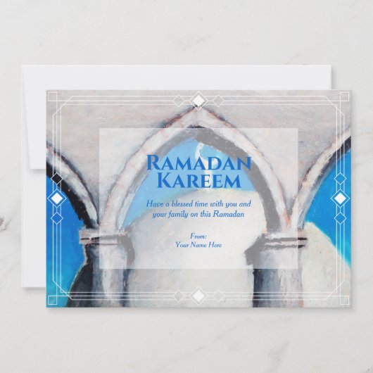 Echte oliepasteltekening Ramadan wenskaart Kaart (Voorkant)