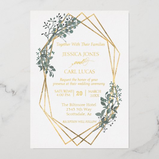 Echte olievlek met olievlekken Lijst Folie Uitnodiging (Voorkant)