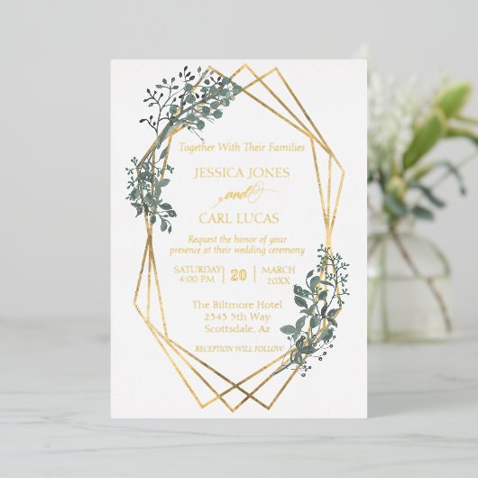 Echte olievlek met olievlekken Lijst Folie Uitnodiging (Staand Voorkant)