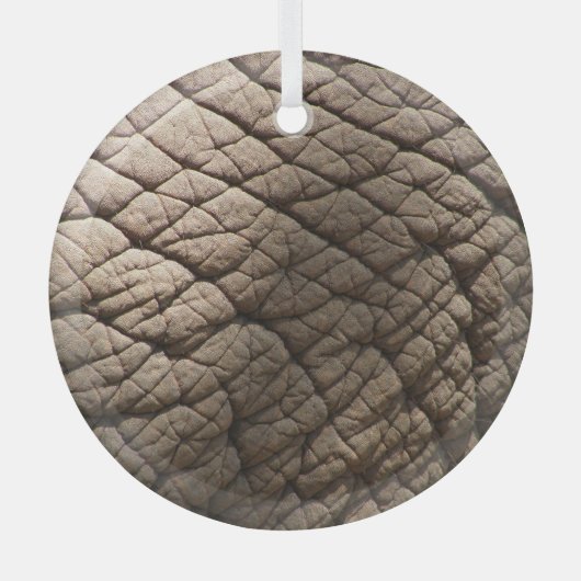 Echte olifantenhuid textuur, gerimpeld. glas ornament (Voorkant)