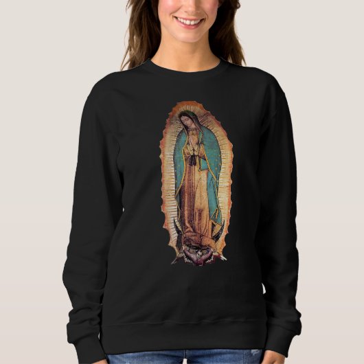 Echte onze dame van Guadalupe Maagd Mary katholiek Trui (Voorkant)
