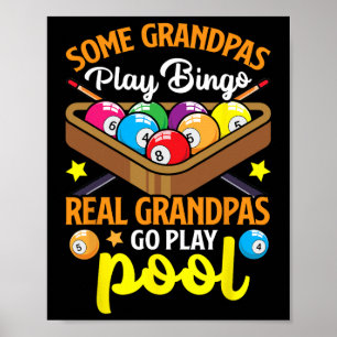 Echte opa's Grappig Pool Speler Biljart Poster