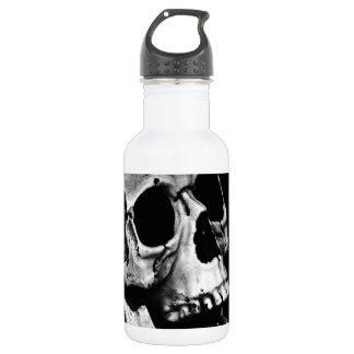 Echte Oude Greyscale Schedel Waterfles
