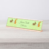 Echte paasbundels en deaffodis bureau naambordje (Voorkant)