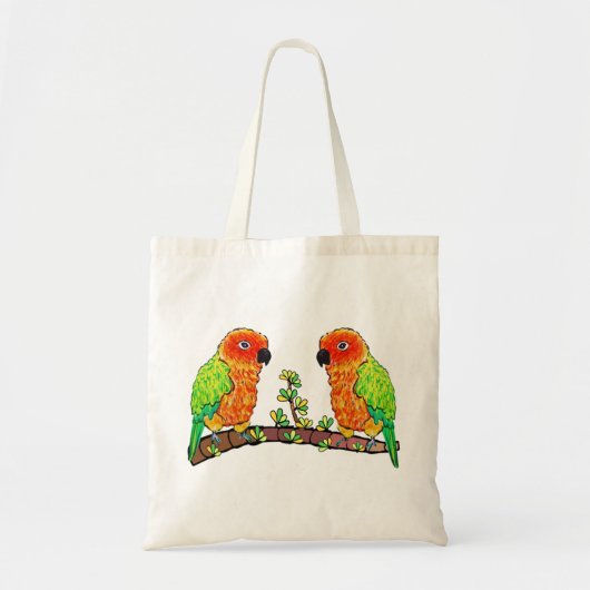 Echte papegaailiefde voor bloemtak tote bag (Voorkant)