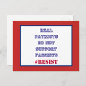 Echte patriotten bieden geen ondersteuning voor fa briefkaart (Voorkant / Achterkant)