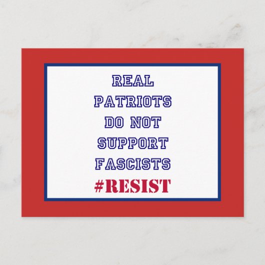 Echte patriotten bieden geen ondersteuning voor fa briefkaart (Voorkant)
