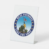 Echte patriotten nemen het hete deel - Iwo Jima Pr Reclamebord Met Voetstuk (Voorkant)