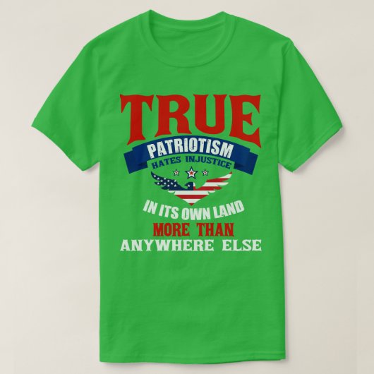 Echte patriottisme is een liefdadigheidsinstelling t-shirt (Design voorkant)